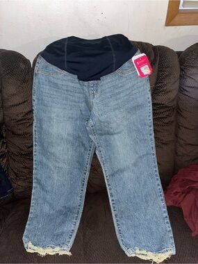 Maternity Light Blue Denim Jeans with Stretch Panel Size 6 NWT
